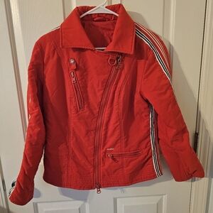 Anba Of Austria Women Jacket Red Striped Vintage Size XS